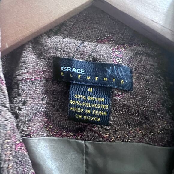 Grace Elements Tapestry Blazer size 4 Grandma 90s Vintage Retro Granny Casual - Picture 6 of 7